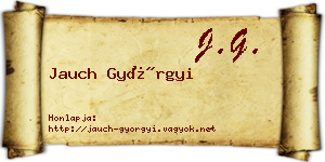 Jauch Györgyi névjegykártya